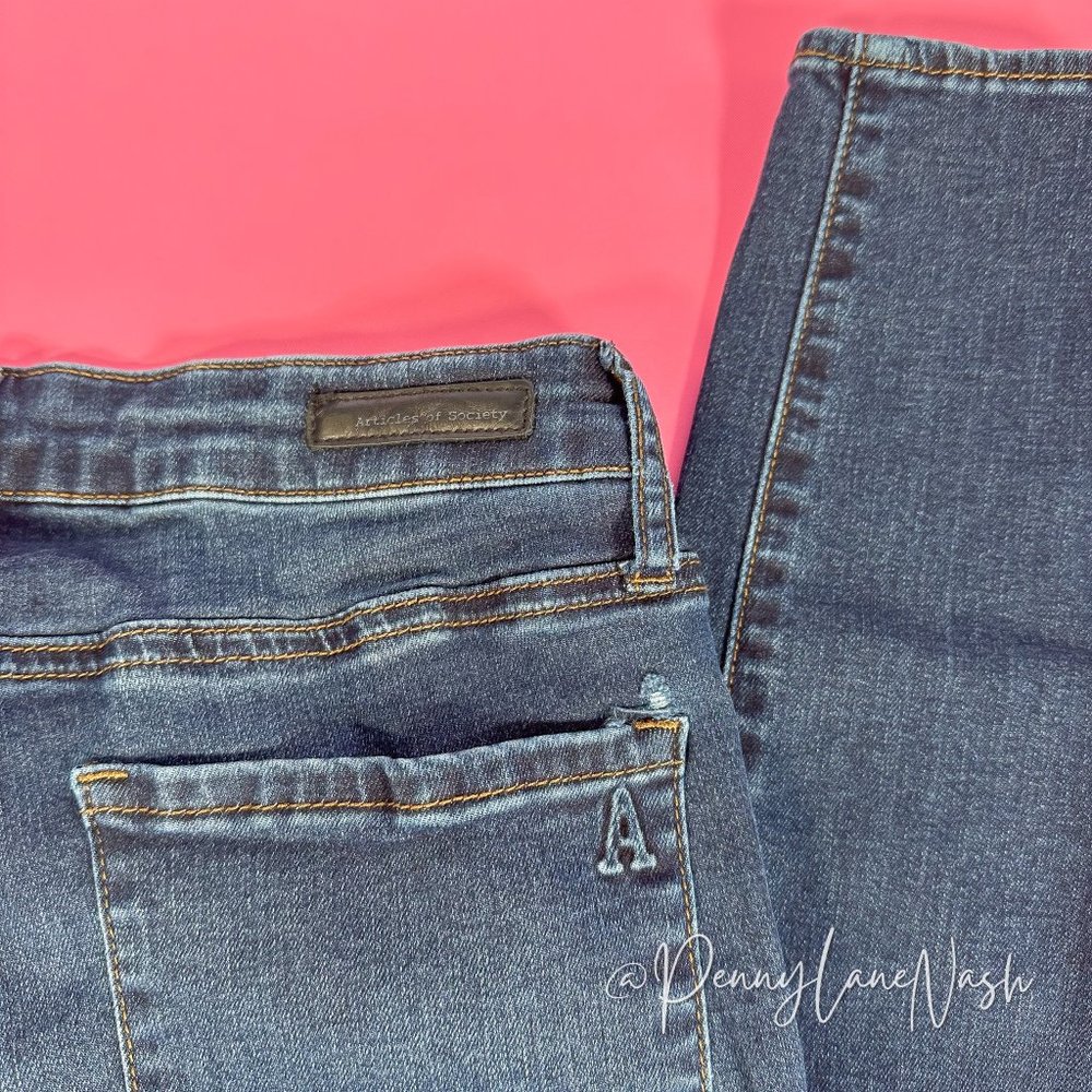 Articles of Society Mya Mid Rise Skinny Jeans Blue - Picture 9 of 13